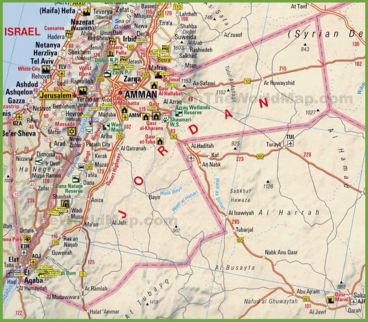 mapa de camino de Jordania