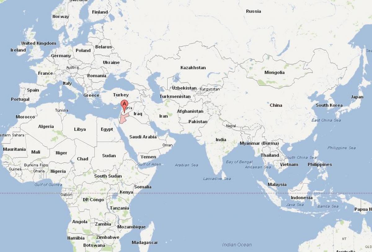 Jordan ubicación en el mapa del mundo