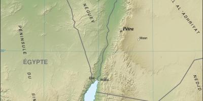 Mapa de Jordania muestra petra