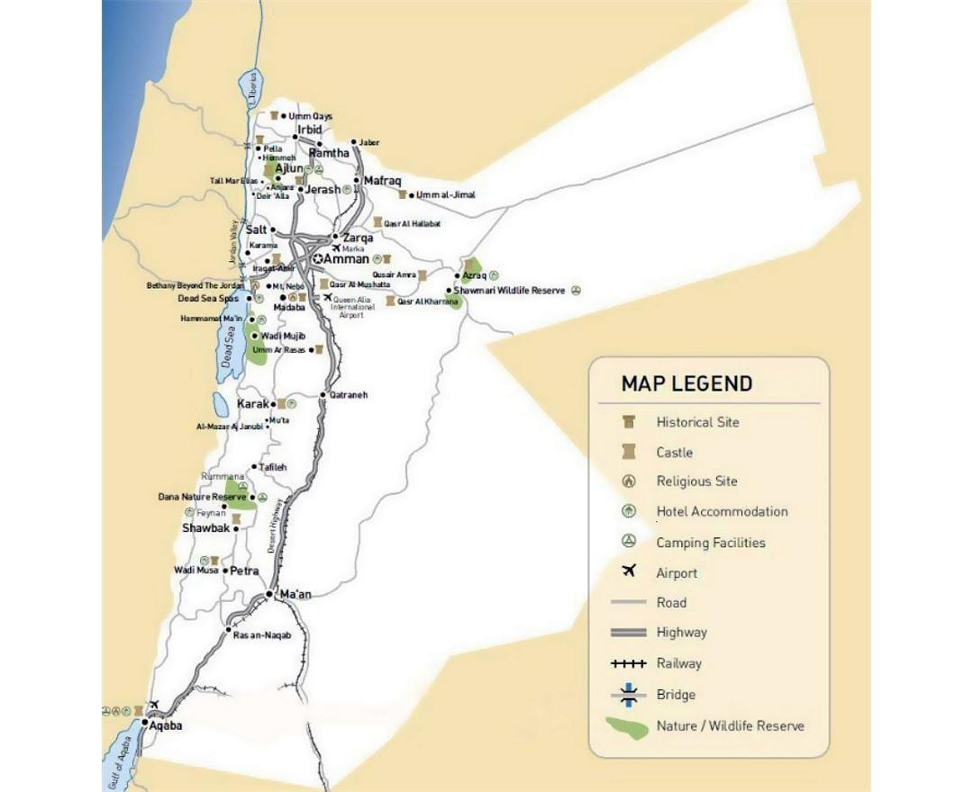 mapa de Jordania ferrocarril