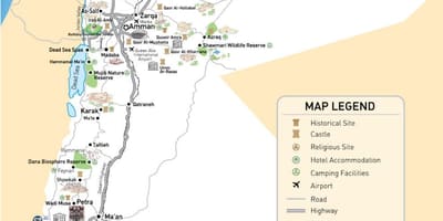 Mapa de Jordania aeropuertos