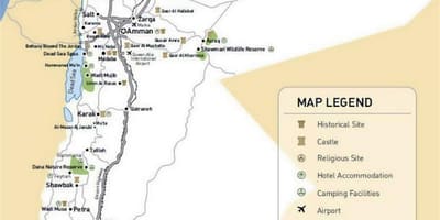 Jordan atracciones turísticas mapa