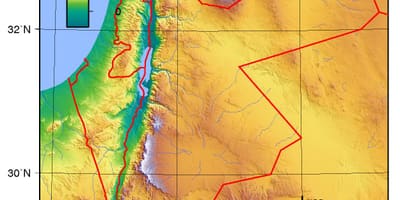 Mapa de Jordania elevación