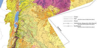 Mapa de Jordania geología