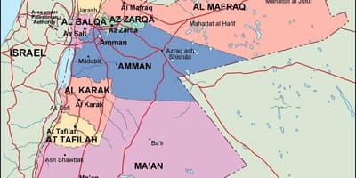 Mapa de Jordania político