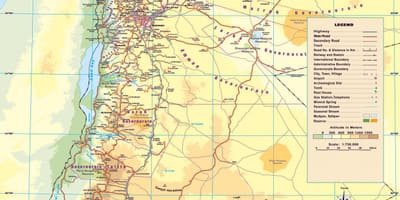 Mapa de mapa físico de Jordania