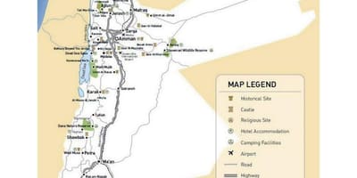 Jordan mapa de viaje