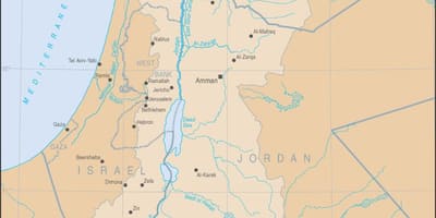 Mapa del río Jordán en el mundo
